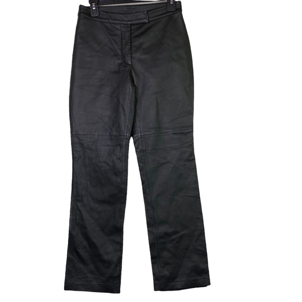 Boutique Europa Women's Black 100% Leather Fully Lined Pants Size 6